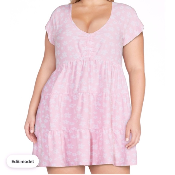 No Boundaries Dresses & Skirts - No Boundaries Pink and White Floral Babydoll Peasant  Dress